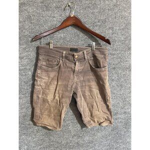 DSTLD Denim Shorts Mens 33 Brown Slim Bermuda Faded 5 Pocket Casual Distressed